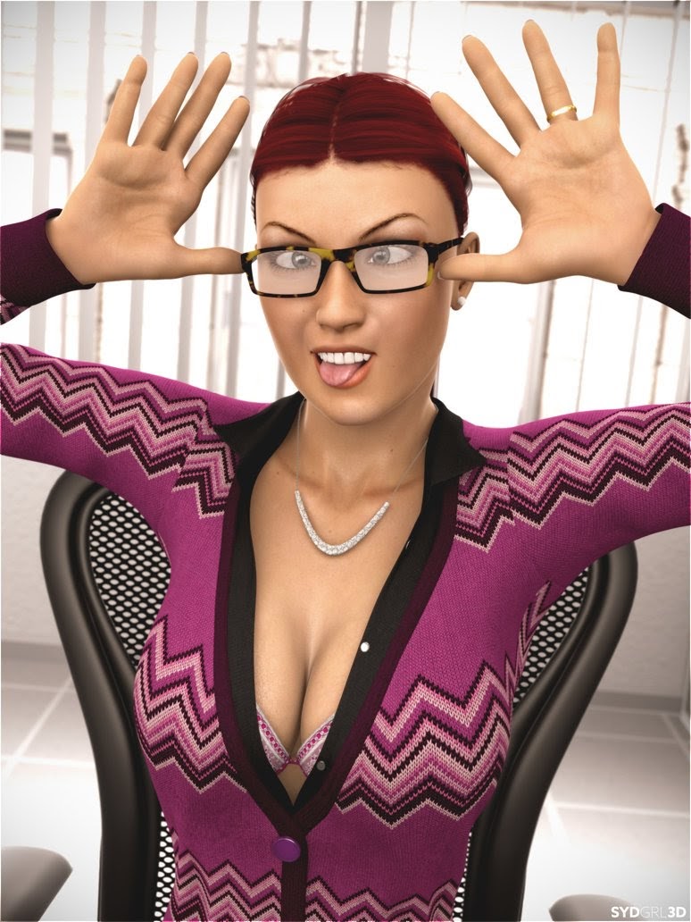 bra breasts clothing glasses necklace ring sydgrl3d