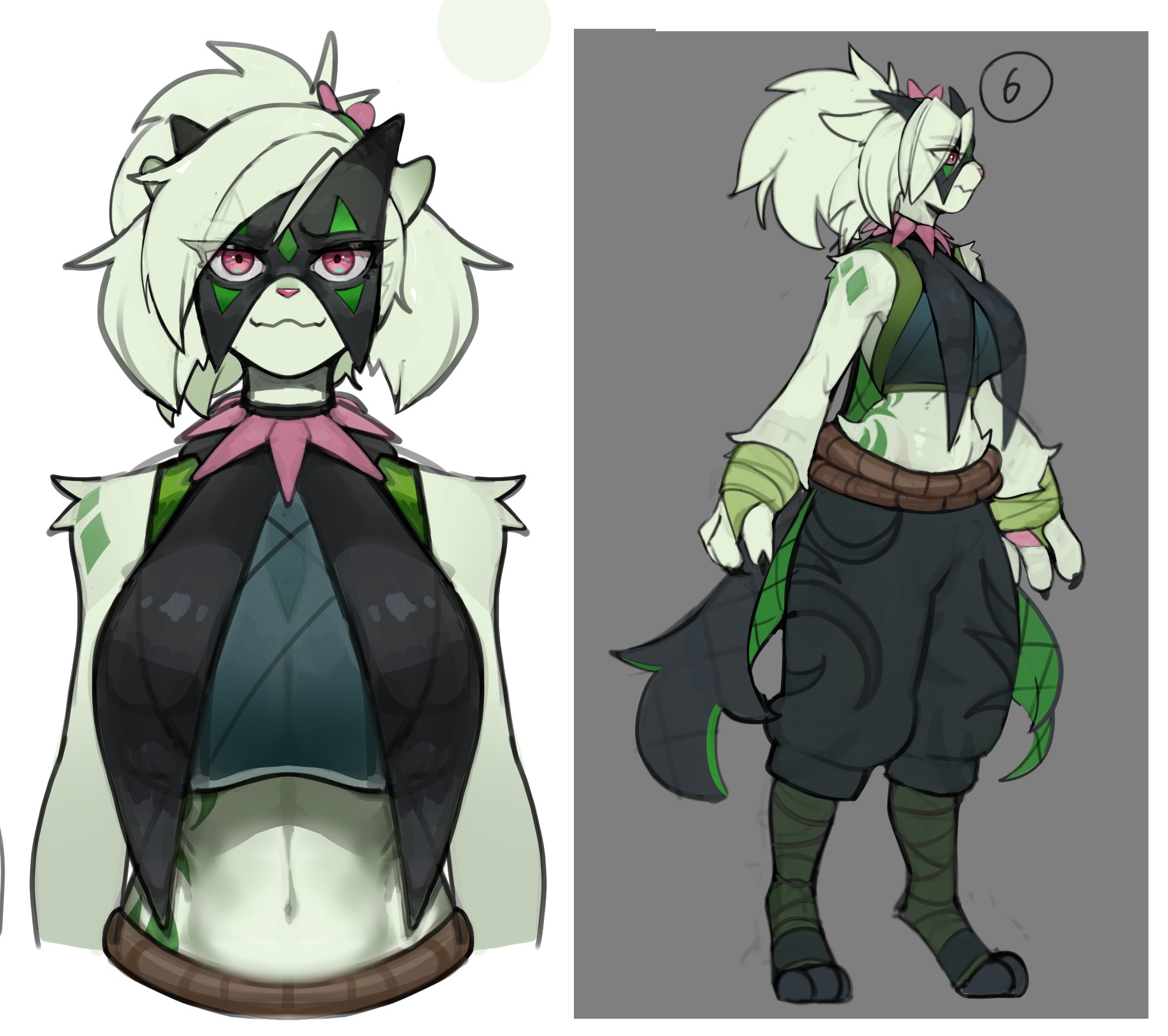 1girls, 2022, 2d, 2d (artwork), 2d artwork, akali (cosplay), akali (league of legends), akali jhomen tethi, anthro, anthrofied, big breasts, breasts, clothed, clothing, concept art, female, furry, game freak, generation 9 pokemon, janjin192, kambo, league of legends, meowscarada, meowskali (kambo), nintendo, pokémon (species), pokemon, pokemon (species), pokemon sv, riot games, simple background, sketch, solo