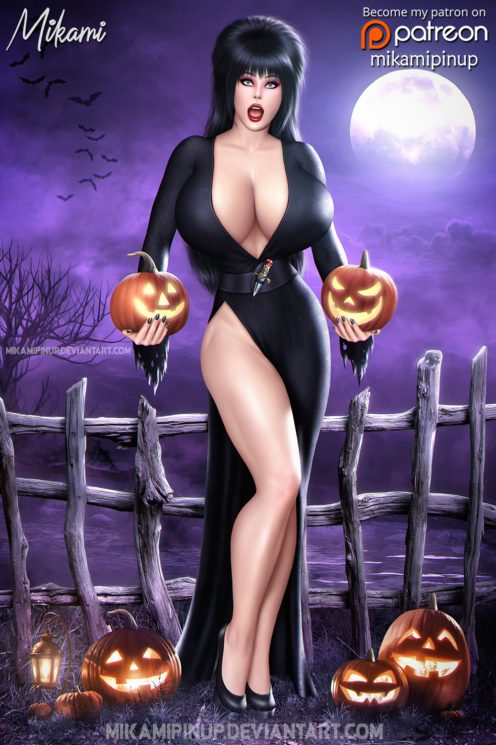 1girls aunt_morgana_talbot big_breasts big_hair black_hair breasts bursting_breasts bust busty chest cleavage curvaceous curvy curvy_figure digital_media_(artwork) elvira elvira:_mistress_of_the_dark female female_only goth goth_girl gothic high_heels hourglass_figure huge_breasts large_breasts large_hair light-skinned_female light_skin long_hair mikamipinup top_heavy upper_body voluptuous watermark