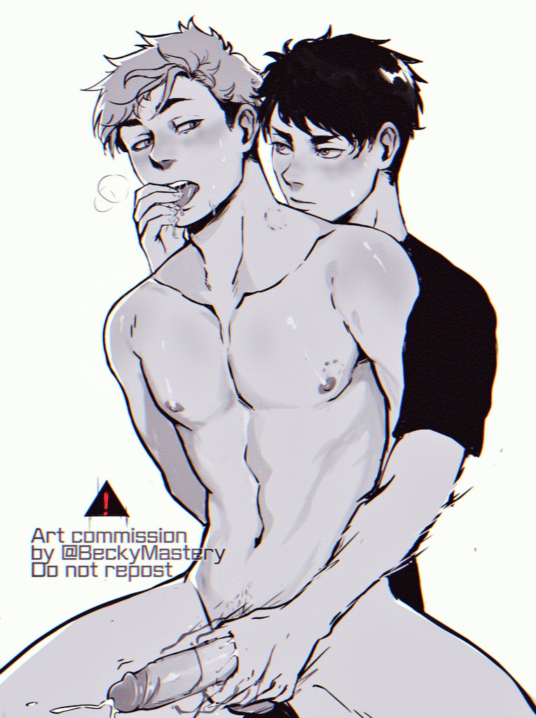 2boys abs anal_sex atsumu_miya beckymastery_(artist) bite_marks brother_fucking_brother brothers clothing gay haikyuu!! handjob heavy_breathing incest male_focus male_only naked nipples nude osamu_miya penis reach_around shirt sibling_incest twincest twins yaoi