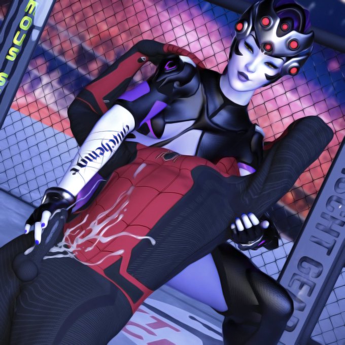 3d armpit_sniffing crossover cum efudeea female femdom handjob marvel marvel_comics mixed_wrestling overwatch peter_parker spider-man spider-man_(series) widowmaker wrestling