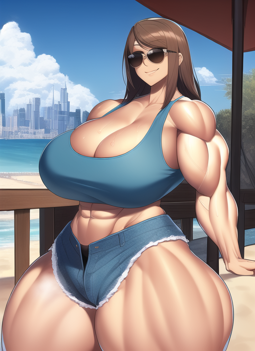 1girls ai_generated bare_arms bare_legs bare_midriff bare_shoulders bare_thighs beach biceps blue_crop_top blue_shorts blue_tank_top breast_expansion breasts broad_shoulders brown_hair building city city_background cityscape cleavage cleavage_overflow collarbone crop_top curvaceous curves curvy curvy_body curvy_female curvy_hips day deep_cleavage denim denim_clothing denim_shorts game_freak giant giantess gigantic_breasts gigantic_thighs hourglass_expansion hourglass_figure huge_breasts huge_thighs large_breasts large_thighs long_hair macro massive_breasts massive_thighs midriff midriff_baring_shirt muscle muscle_growth muscle_tone muscles muscular muscular_arms muscular_female muscular_legs muscular_thighs nai_diffusion nintendo npc_trainer pokemon pokemon_sv short_shorts shorts sideboob size_difference smile stable_diffusion sunglasses sweat sweatdrop sweating sweaty sweaty_body sweaty_breasts tank_top thick_arms thick_thighs thighs tinted_eyewear toned toned_body toned_female unzipped unzipped_shorts venus_body voluptuous voluptuous_female wide_hips