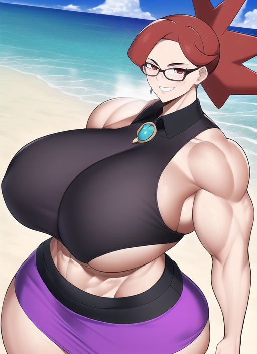 1girls ai_generated alternate_breast_size biceps cleavage huge_breasts long_hair lorelei_(pokemon) lorelei_(pokemon_frlg) muscular_female nai_diffusion pokemon pokemon_frlg ponytail red_eyes red_hair stable_diffusion thick_thighs voluptuous wide_hips