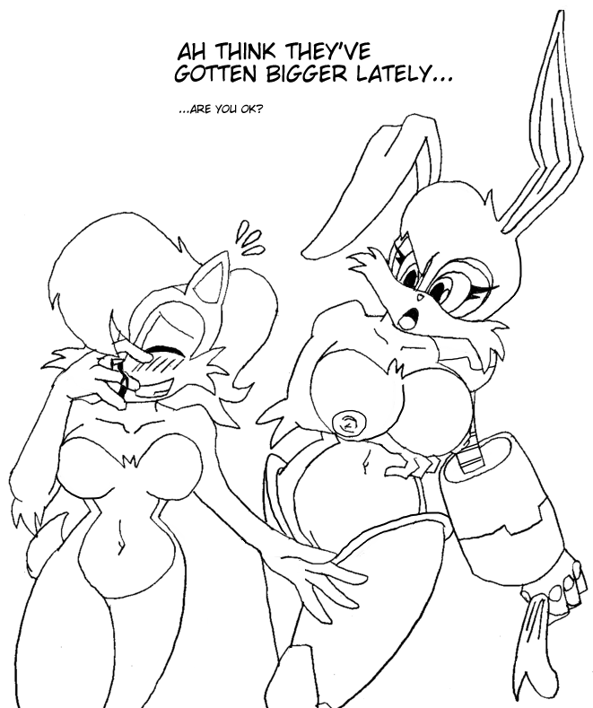 anthro archie_comics bleeding blood breasts bunnie_rabbot chipmunk english_text female female_only fur furry genocyber interspecies mobian_(species) monochrome multiple_females nipples nude rabbit sally_acorn sega sonic_(series) sonic_satam sonic_the_hedgehog_(archie) sonic_the_hedgehog_(comics) sonic_the_hedgehog_(series) tagme text