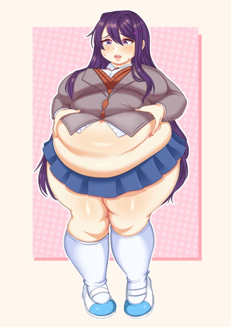 1girls, 2022, bbw, blushing, doki doki literature club, epicwoomy, fat, fat fetish, fatty, female, female only, human, human only, hyper thighs, massive thighs, obese, overweight, solo, sweaty, tagme, thunder thighs, uncomfortable, video games, yuri (doki doki literature club)