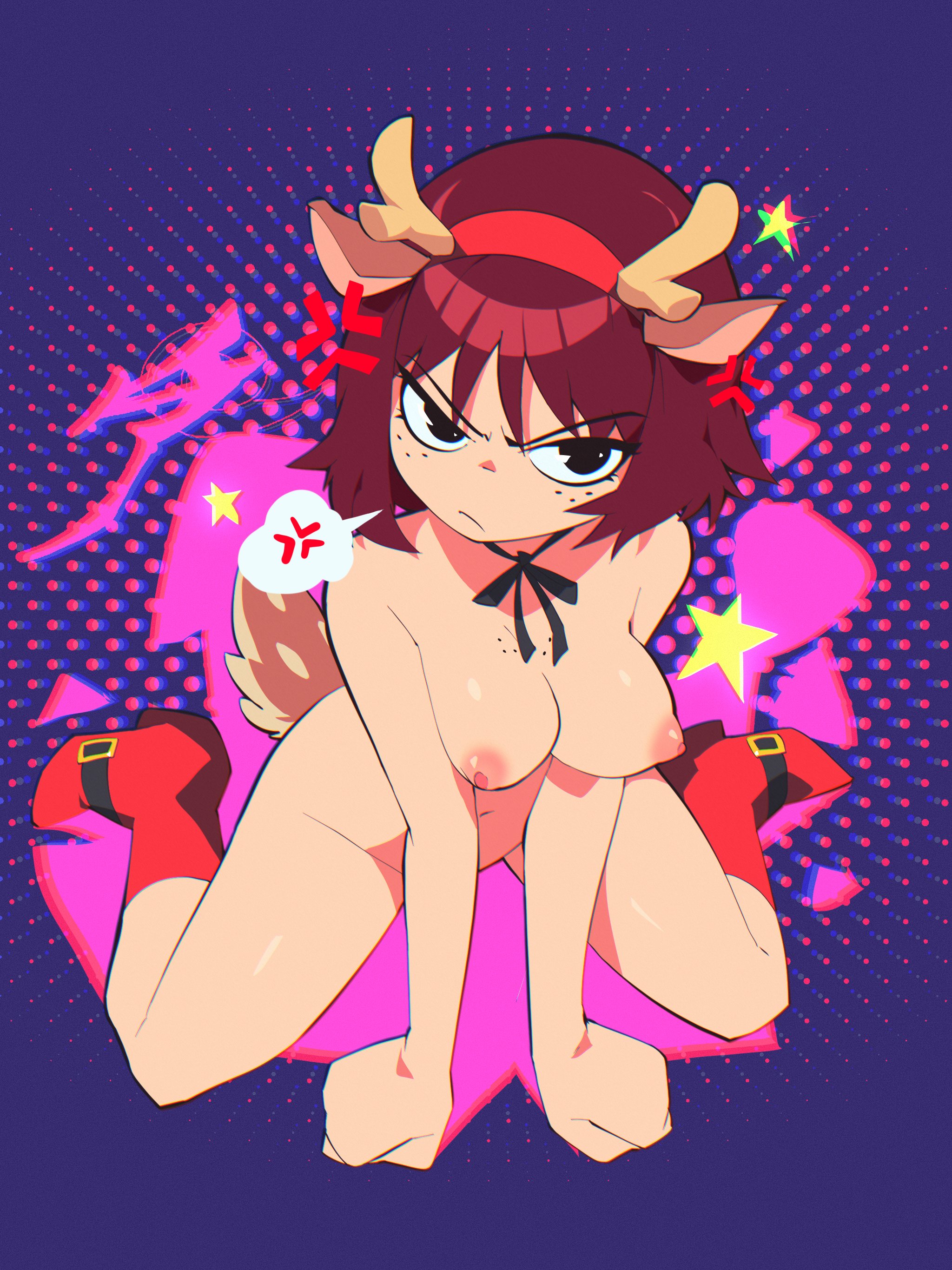 aetherion art, christmas, female, kim pine, naked footwear, nipples, pussy, scott pilgrim, tsundere