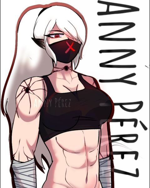 :0 akane_(anny_perez) animation_meme_community anny_perez anny_perez_oc muscular muscular_female tagme white_background white_hair youtube youtube_hispanic