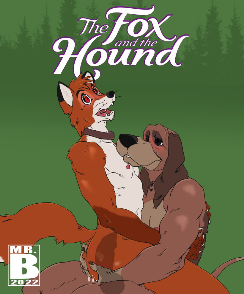 anthro bodily_fluids canid canine canis collar copper_(fath) cum cum_inside cute_eyes disney domestic_dog duo fox genital_fluids heart_reaction inside knot male male/male mammal mr.brapion muscular nipples sex skinny the_fox_and_the_hound tod_(fath) xray_view