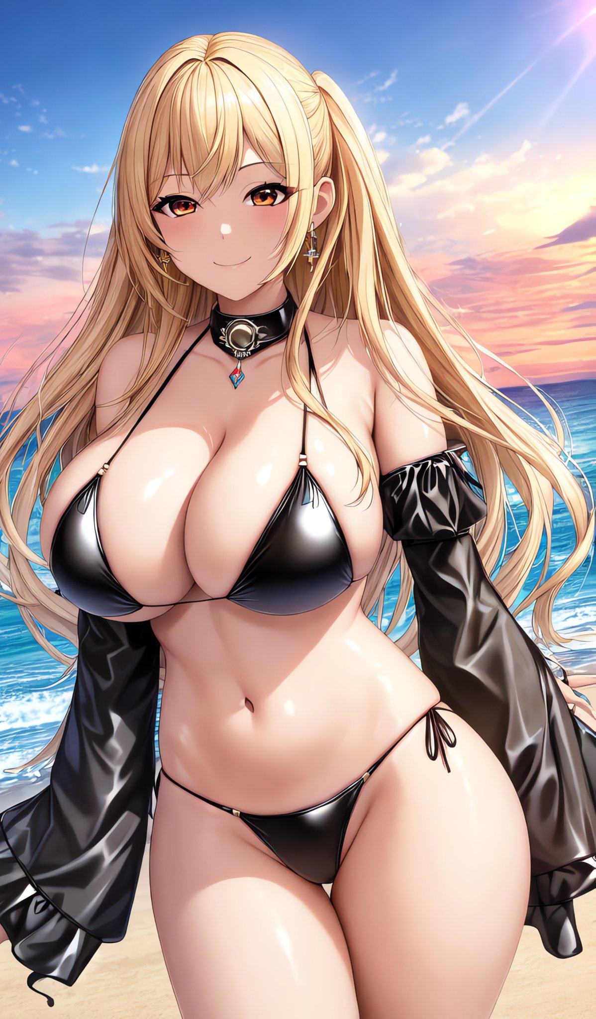 1girls, ai generated, big breasts, blonde hair, breasts, curvy body, curvy female, female, female focus, female only, hi res, high resolution, holaraai, latex, shiny clothes, stable diffusion, tagme, tight clothing, voluptuous female