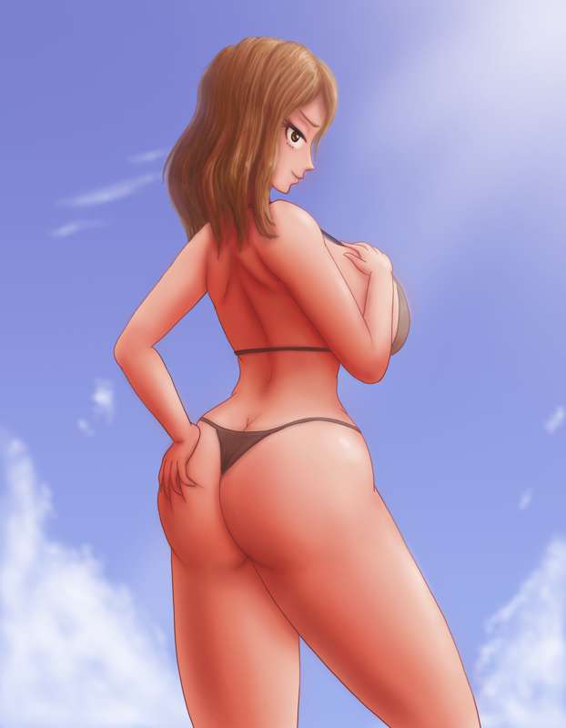 1girls ass bikini black_bikini breasts brown_eyes brown_hair camie_utsushimi female female_only hand_on_ass hand_on_breast huge_ass huge_breasts large_breasts light-skinned_female looking_at_viewer my_hero_academia saf-404 saf_404 safartwoks safartworks short_hair sky smile solo solo_female thick_ass thick_breasts