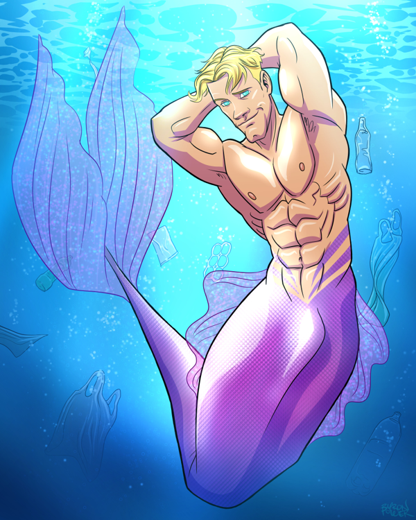 1male abs byron_power male male_focus male_only merman