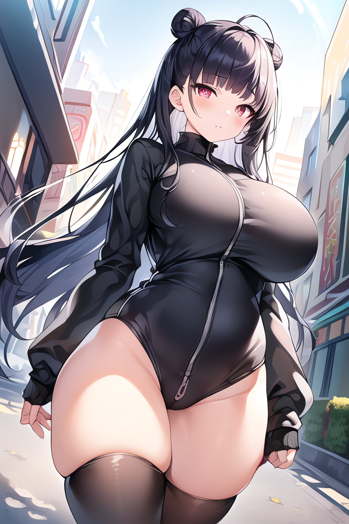 1girls, 2022, ai generated, big breasts, black hair, breasts, curvaceous, curvy body, curvy female, curvy figure, female, female only, hairbun, high resolution, latex, shiny clothes, stable diffusion, tagme, tight clothing, voluptuous female