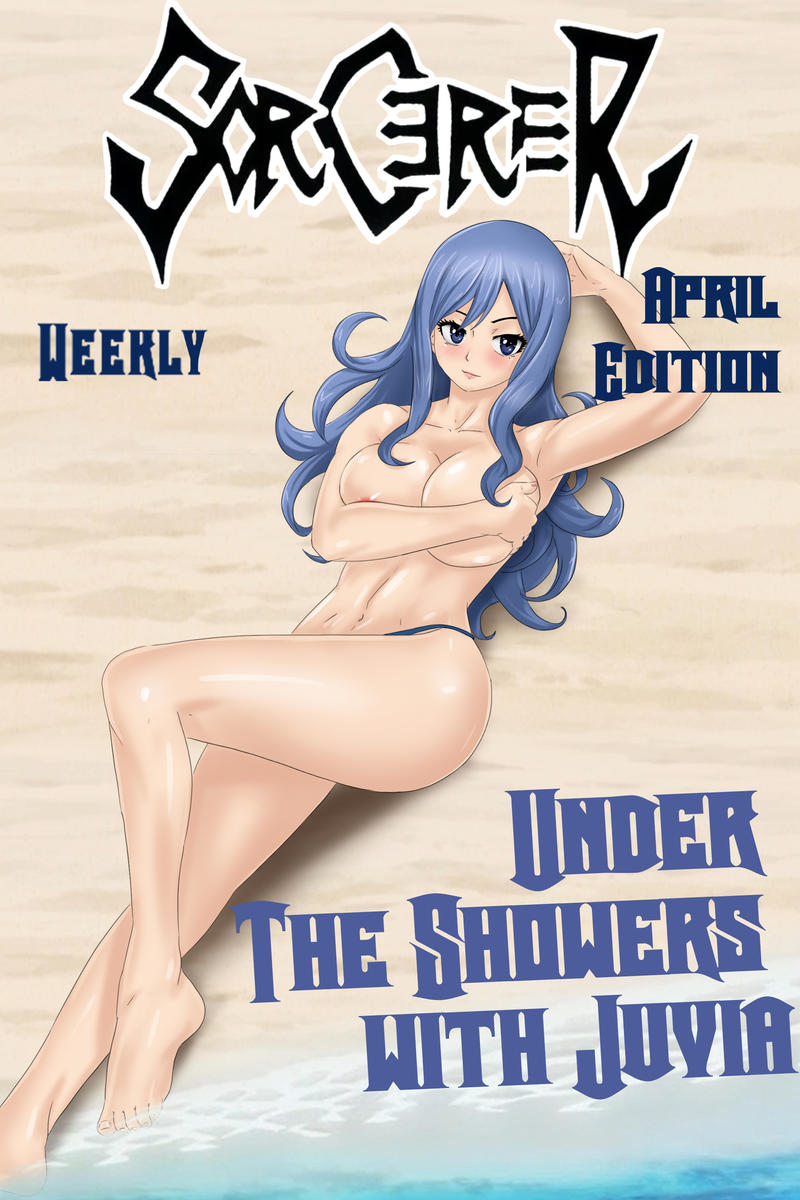 amenoosa beach big_breasts bikini_top blue_eyes blue_hair breasts fairy_tail juvia_lockser long_hair nude nude_female seduction seductive seductive_look seductive_pose seductive_smile topless