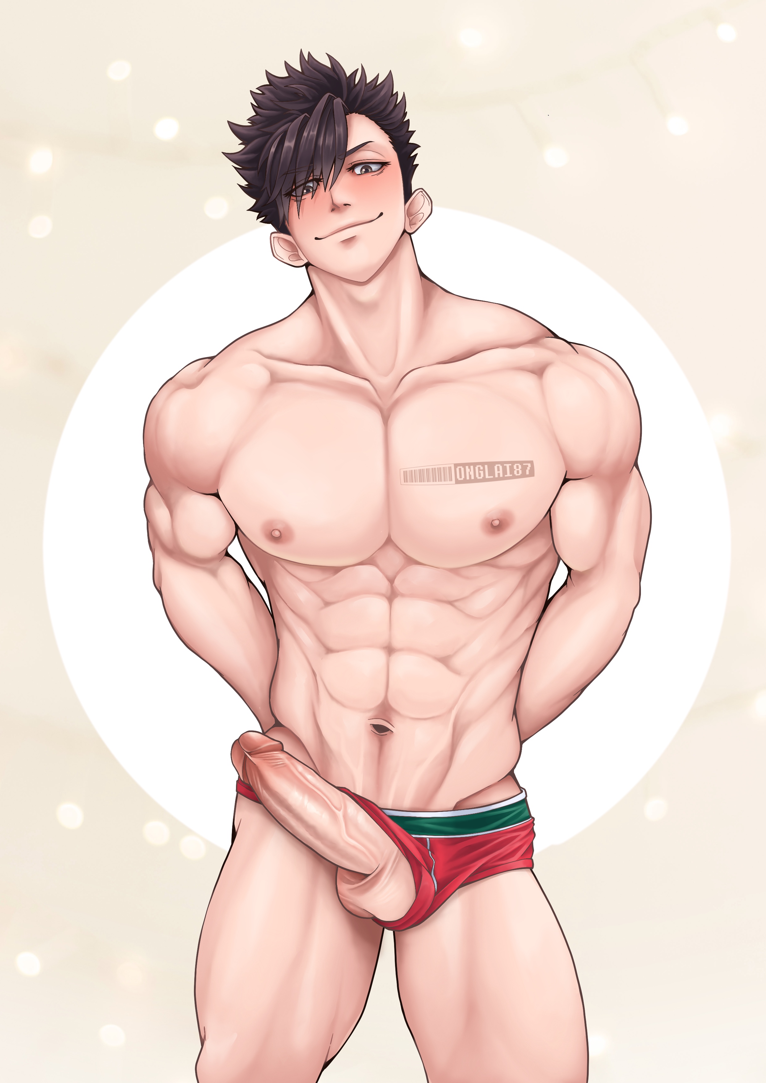 haikyuu!!, holidays, kuroo tetsurou, male, male only, onglai87, penis, proud of his cock, solo male, tagme