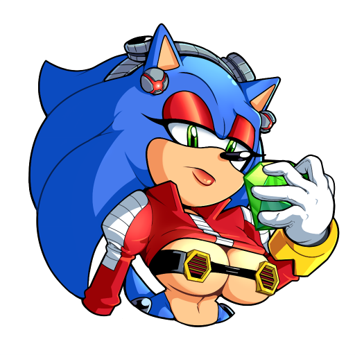 big_breasts bikini blue_hair cuisine dr._eggman_(cosplay) eyeshadow furry gem genderswap male_to_female missphase red_clothing rule_63 sega sonic_(series) sonic_the_hedgehog sonic_the_hedgehog_(series) sonique_the_hedgehog