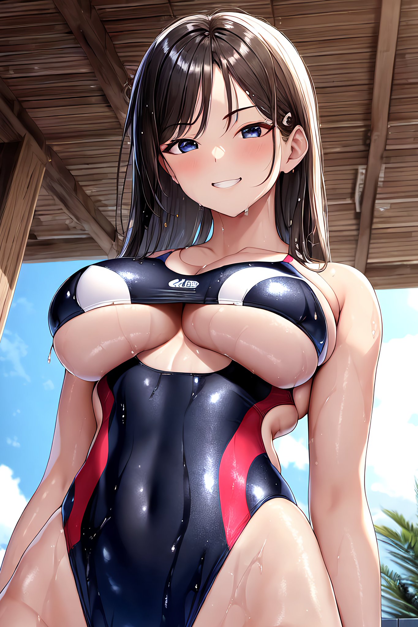 1girls, ai generated, breasts, curvaceous, curvy body, curvy female, female, female focus, female only, highres, long hair, looking at viewer, stable diffusion, tagme, underboob, voluptuous female, wet clothes, wet skin