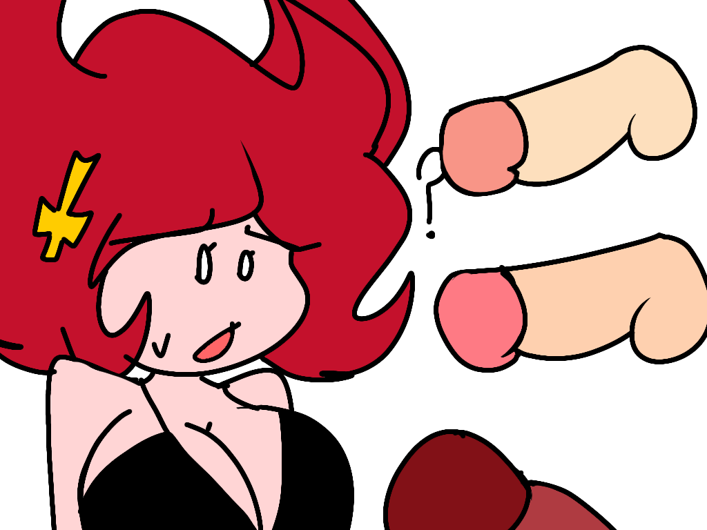 1girls, 3boys, big breasts, bikini top, black penis, boyfriend (friday night funkin), breasts, cassandra (newgrounds), dark skin, dark-skinned male, darnell (newgrounds), disembodied penis, female, friday night funkin, hottiegirl34 (artist), interracial, male, partial male, penis, pico (newgrounds), pico's school, question mark, tagme, white penis