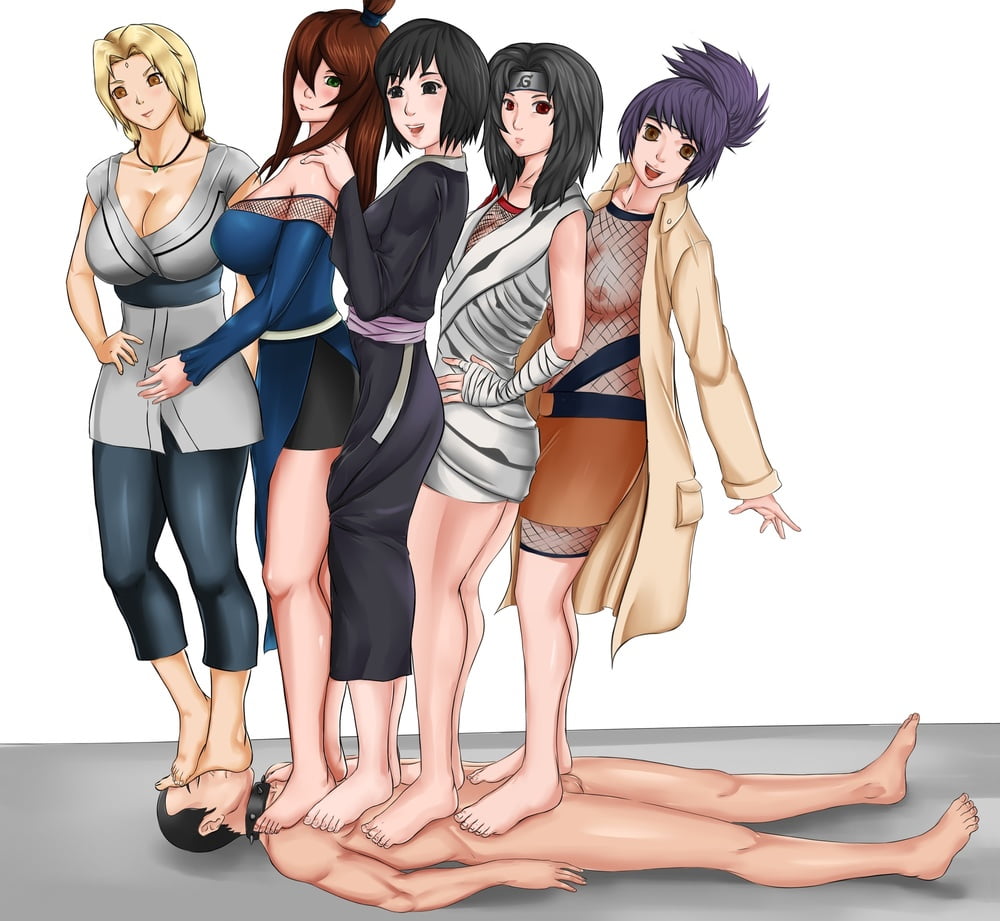 1boy, 5girls, barefoot, clothed female nude male, cowgirl position, dominant, dominant female, domination, female, femdom, fetish, foot fetish, katsunan, kurenai yuhi, lying down, lying on back, male, malesub, masochism, masochist, mei terumi, mitarashi anko, multiple females, multiple girls, naruto, naruto (series), naruto shippuden, on top, penis, sex slave, shizune, stepped on, stepping on penis, stomping, submissive, submissive male, terumi mei, tsunade, yuuhi kurenai