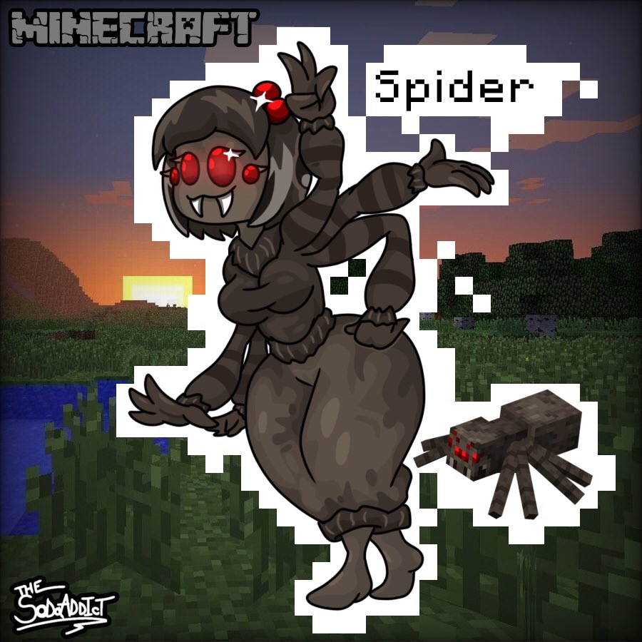 6 arms, anthro, anthro female, ass, big ass, big breasts, big butt, big teeth, black body, black fur, black hair, black skin, black sweater, breasts, fangs, fangs out, female, female only, fur, furry, furry only, giant ass, giant breasts, grey hair, massive ass, massive butt, minecraft, multi arm, multi limb, not porn, peace sign, pepsi addict, pose, posing, red eyes, short hair, skirt, spider, spider (minecraft), spider girl, sweater, teeth, teeth showing