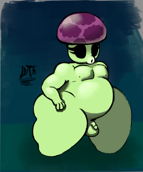 2022 anthro chubby_belly chubby_male diamondtears digital_media_(artwork) electronic_arts elemental_creature elemental_humanoid eyelashes flora_fauna fungi_fauna fungus genitals girly green_body green_skin huge_thighs humanoid male male_only mushroom pecs penis plant plant_humanoid plants_vs_zombies popcap_games puff_shroom_(pvz) short_stack shortstack slightly_chubby small_penis solo solo_male thick_thighs