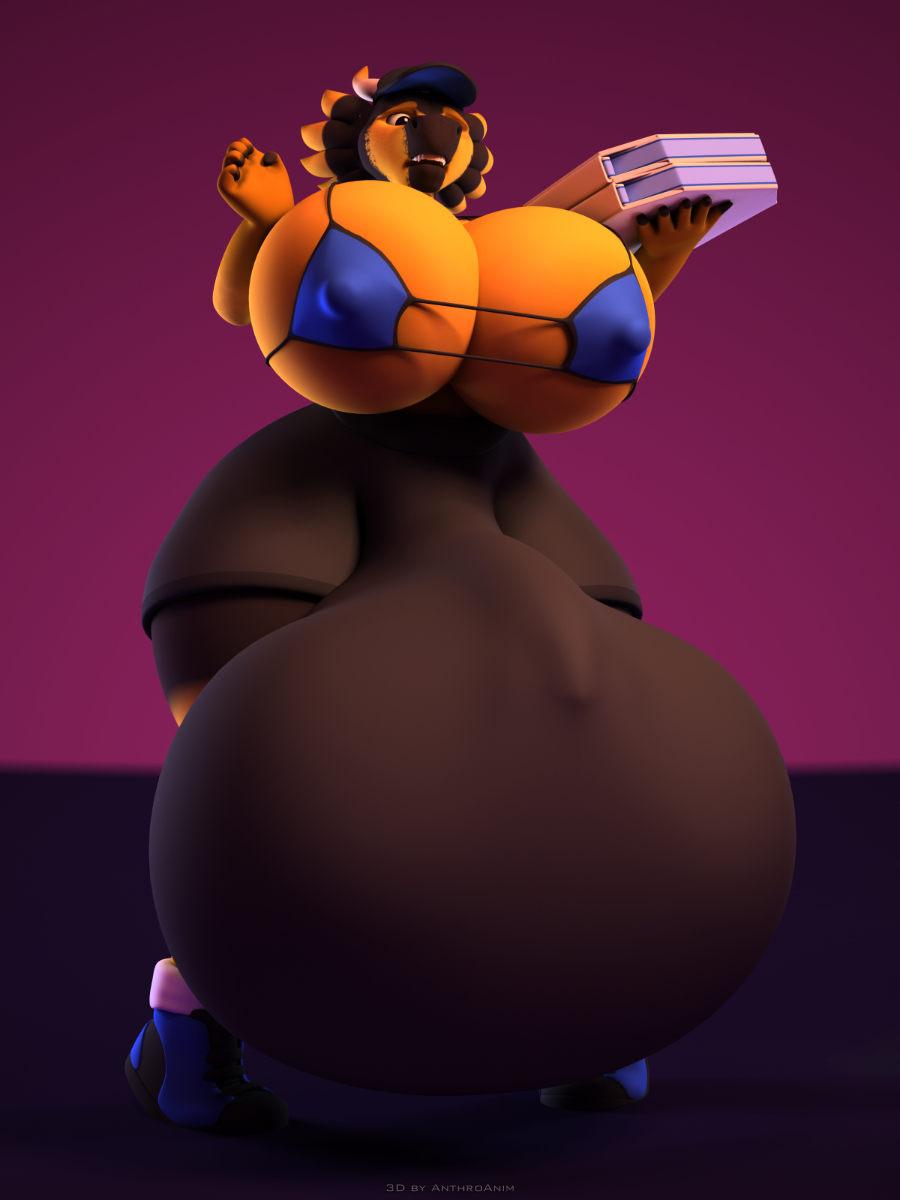 3d anthro anthroanim balls big_balls big_breasts bra breasts clothing delivery_(commerce) dragon food_delivery futanari genitals gynomorph hi_res huge_balls hyper hyper_balls hyper_genitalia intersex milenth_drake oversized_balls pizza_delivery solo underwear