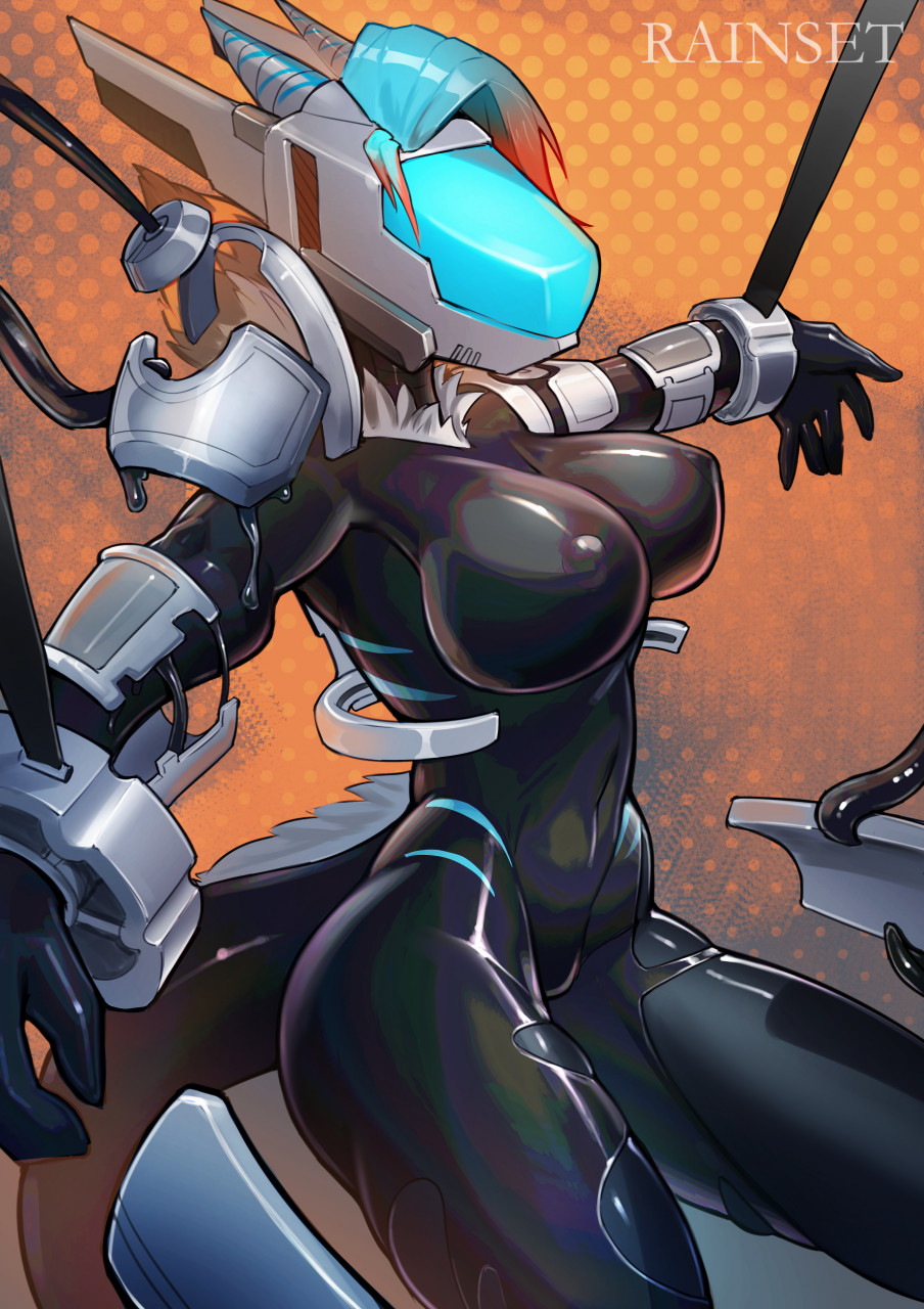 anthro drone female helmet huge_ass huge_breasts rainset tagme tail thick_thighs wide_hips