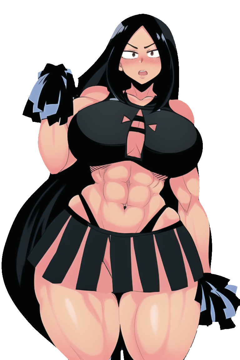 ai_generated alexandria_(worm) cheerleader_uniform huge_breasts muscles muscular muscular_female parahumans thick_thighs transparent_background wildbow