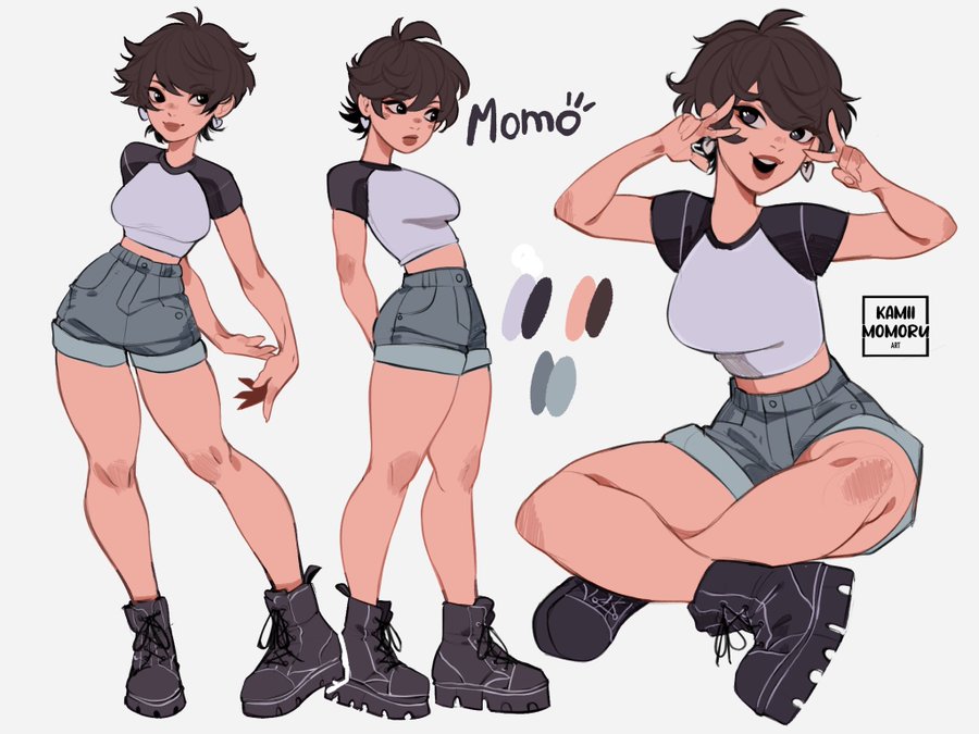 1girls, argentina, artist name, athletic, athletic female, big breasts, breasts, busty, cleavage, curvaceous, curvy, curvy figure, digital drawing (artwork), digital media (artwork), eyebrows, eyelashes, eyes, female, female focus, female only, fit, fit female, hair, hips, hourglass figure, kamii momoru, latina, legs, light skin, light-skinned female, lips, short hair, shorts, slim, slim waist, thick, thick legs, thick thighs, thighs, upper body, voluptuous, waist, wide hips