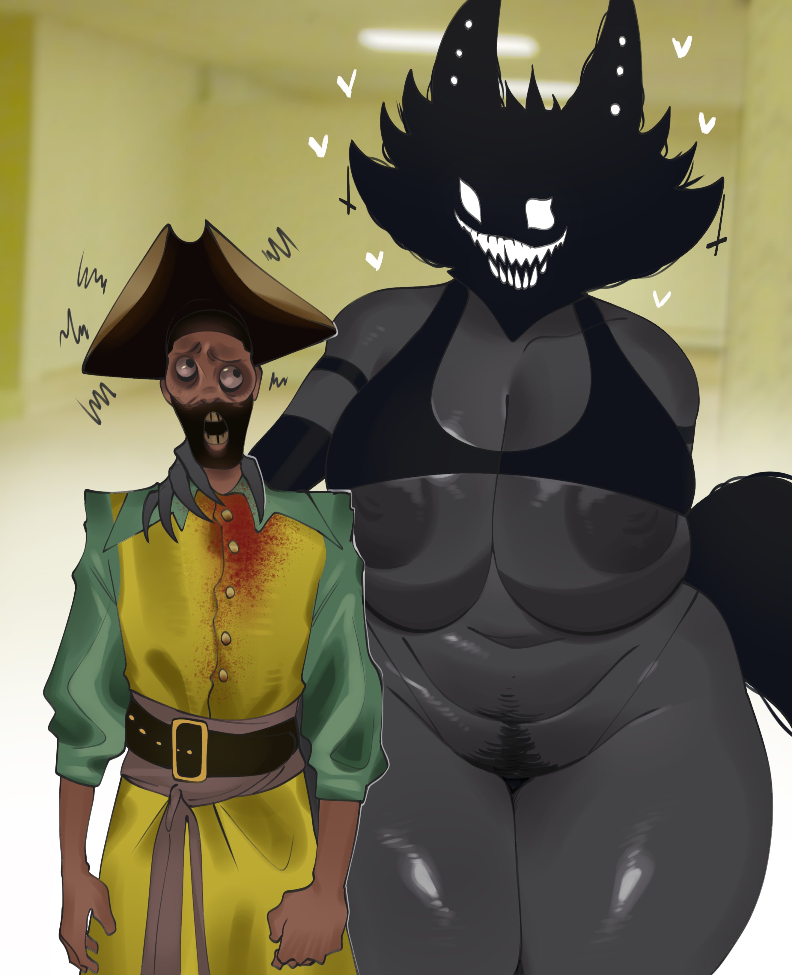 1boy1girl, backrooms (film), karelia (acerattman), monster on monster, phoenixblumm, pirate clark, smiler (the backrooms), taller female, the backrooms