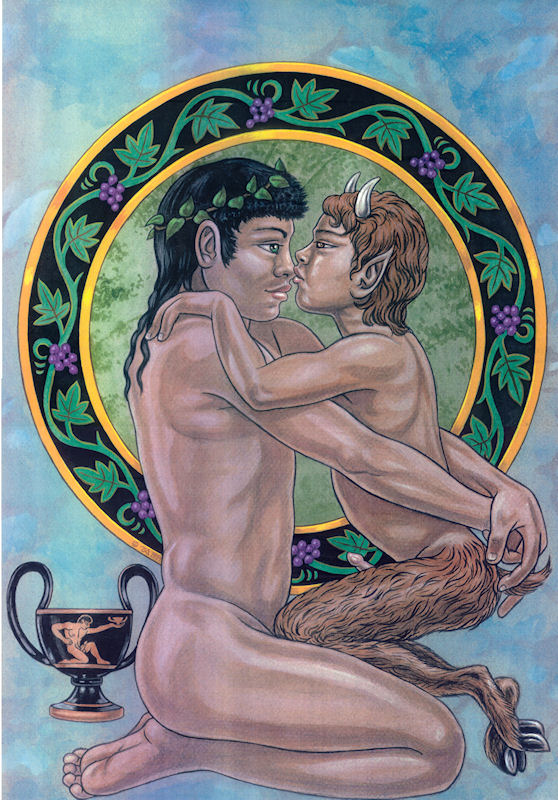 ampelos boner dionysus erection fictional_interracial gay god greek_mythology male male/male male_on_male male_only mythology satyr tristanalexander yaoi