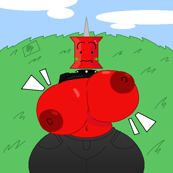 artist_logo artist_signature battle_for_dream_island belly belly_button bfdi big_ass big_balls big_boobs big_breasts big_butt big_nipples blush blush_lines blushing blushing_female boobs breasts breasts_bigger_than_head breasts_out chocker cloud clouds collar exposed exposed_breasts exposed_nipples ferman giant_breasts grass grass_background grass_field jeans nervous nervous_expression object_show object_shows pants pin_(bfdi) popping red_body red_skin shirt shirt_lift shirt_up sky surprise surprised surprised_expression thick thick_ass thick_body thick_hips thick_legs thick_thighs tits voluptuous voluptuous_body voluptuous_female