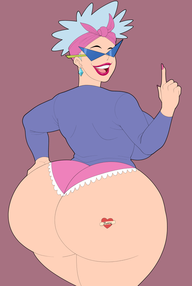 1girls ass bunny_bravo cartoon_network female hanna-barbera headband heart_tattoo johnny_bravo_(series) lace-trimmed_panties middle_aged milf older_female panties pink_panties sunglasses thick_ass thick_thighs thong truewaifu underwear unfinished