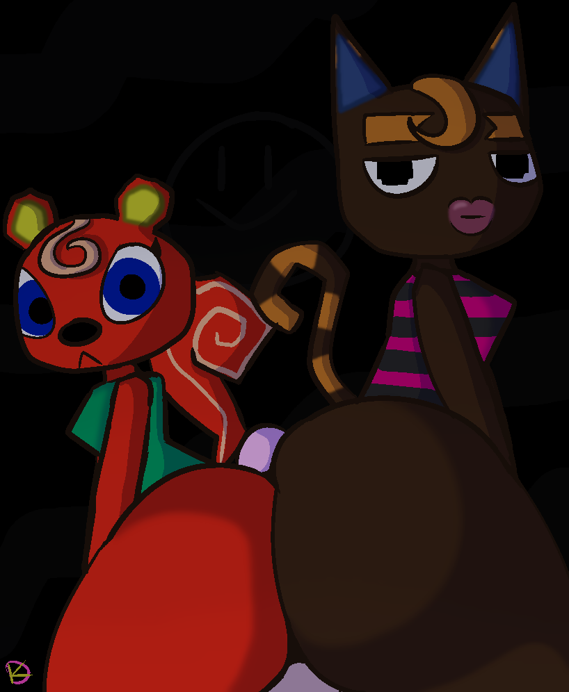 2022 animal_crossing anthro artist_upload ass black_background cat cat_13_(animal_crossing) double_buttjob double_hot_dogging hot_dogging klutzatdusk lips looking_at_viewer nintendo self_upload shaki_(animal_crossing) shortstack size_difference squirrel teamwork unseen_character unused_character