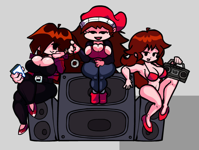3girls, ass, barely contained, barely contained breasts, big ass, big breasts, big butt, big thighs, bikini, breasts, creepypasta, doodlydoodle, female, female only, fnf, fnf mod, fnf mods, friday night funkin, friday night funkin lullaby, friday night funkin mod, girlfriend (friday night funkin), girlfriend (mods), hypnos lullaby, looking at viewer, lullaby girlfriend (fnf), multiple females, multiple girls, pendulum, proteincumbar, trepidation gf (friday night funkin)