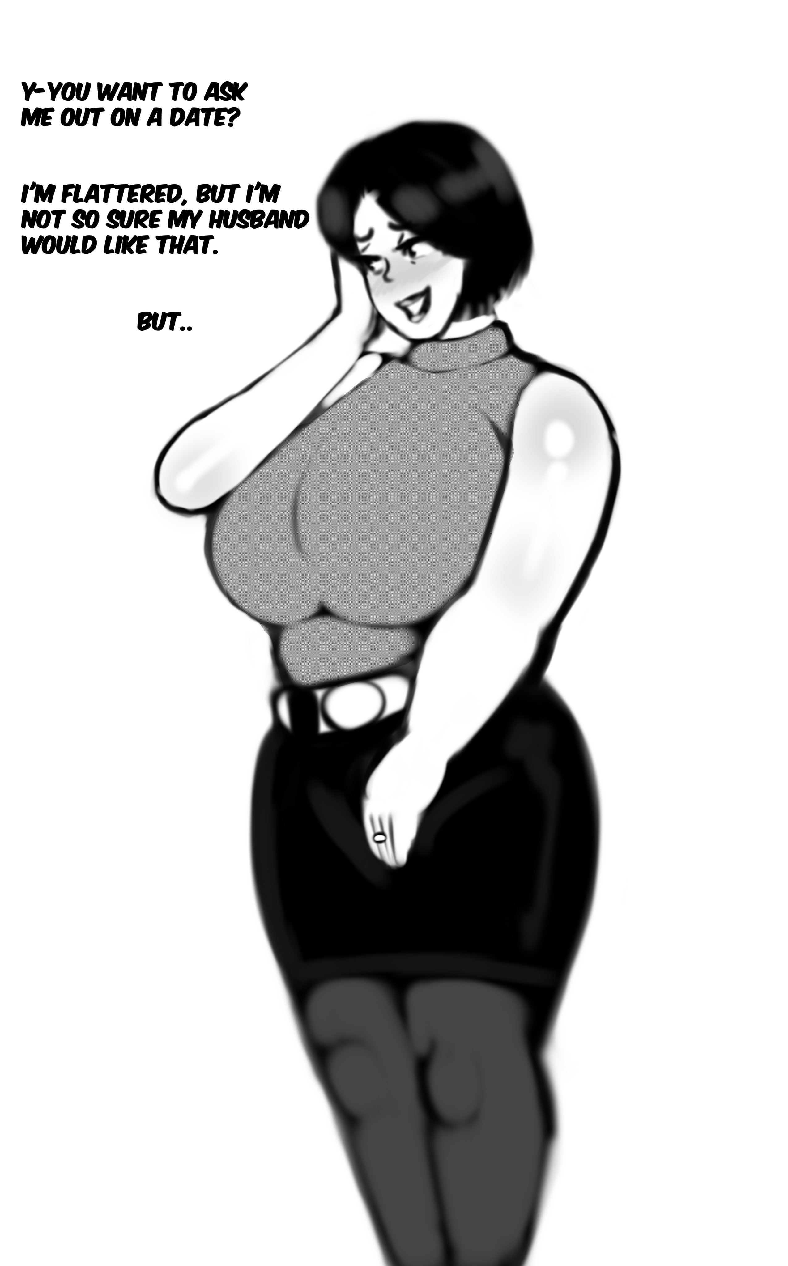 breasts, cheating, cheating wife, crossnsfw, curvaceous, curvy, curvy figure, female, huge breasts, imminent sex, infidelity, mature female, milf, pov, thick thighs, thighhighs, voluptuous