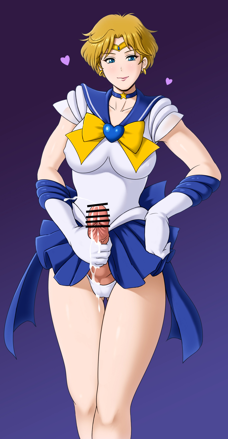 1futa balls bar_censor big_penis bishoujo_senshi_sailor_moon blonde_hair blue_eyes bottomless breasts censored clothed clothed_masturbation clothing cum dickgirl ejaculation erection futa_only futanari haruka_tenou human light-skinned_futanari light_skin masturbation mostly_clothed nipples pale-skinned_futanari pale_skin panties penis rakusai_(saisai_garou) sailor_uranus short_hair skirt small_breasts solo solo_futa standing veiny_penis