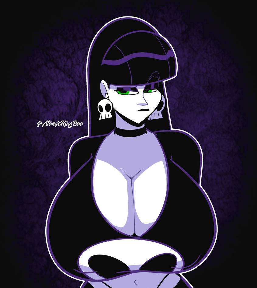 1girls, artist name, ass, atomickingboo, big breasts, black hair, black lipstick, breasts, bust, busty, curvaceous, curvy, curvy figure, dark hair, digital drawing (artwork), digital media (artwork), eyebrows, eyelashes, eyes, female, female focus, goth, goth girl, green eyes, hair, hips, hourglass figure, huge breasts, large breasts, legs, light skin, light-skinned female, lindel dollice quilten, lips, lipstick, long hair, oc, original, original character, pale skin, pale-skinned female, the besties (atomickingboo), thick legs, thick thighs, thighs, top heavy, upper body, voluptuous, wide hips