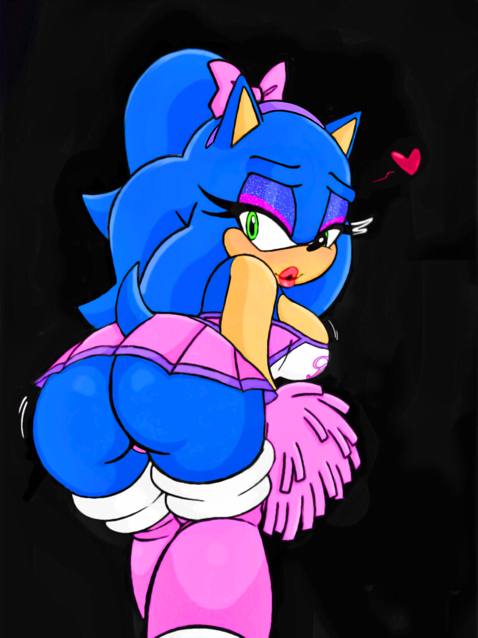 after transformation, ass, bedroom eyes, bent over, bimbo, bimbofication, bimbofied, bow, cheerleader, cheerleader uniform, curvy, fan edit, female, feminization, girly, panties, pom poms, post-transformation, rule 63, solo, solo female, sonic (series), sonic the hedgehog, sonic the hedgehog (series), sonique the hedgehog, tagme (artist), transformation, upskirt, voluptuous