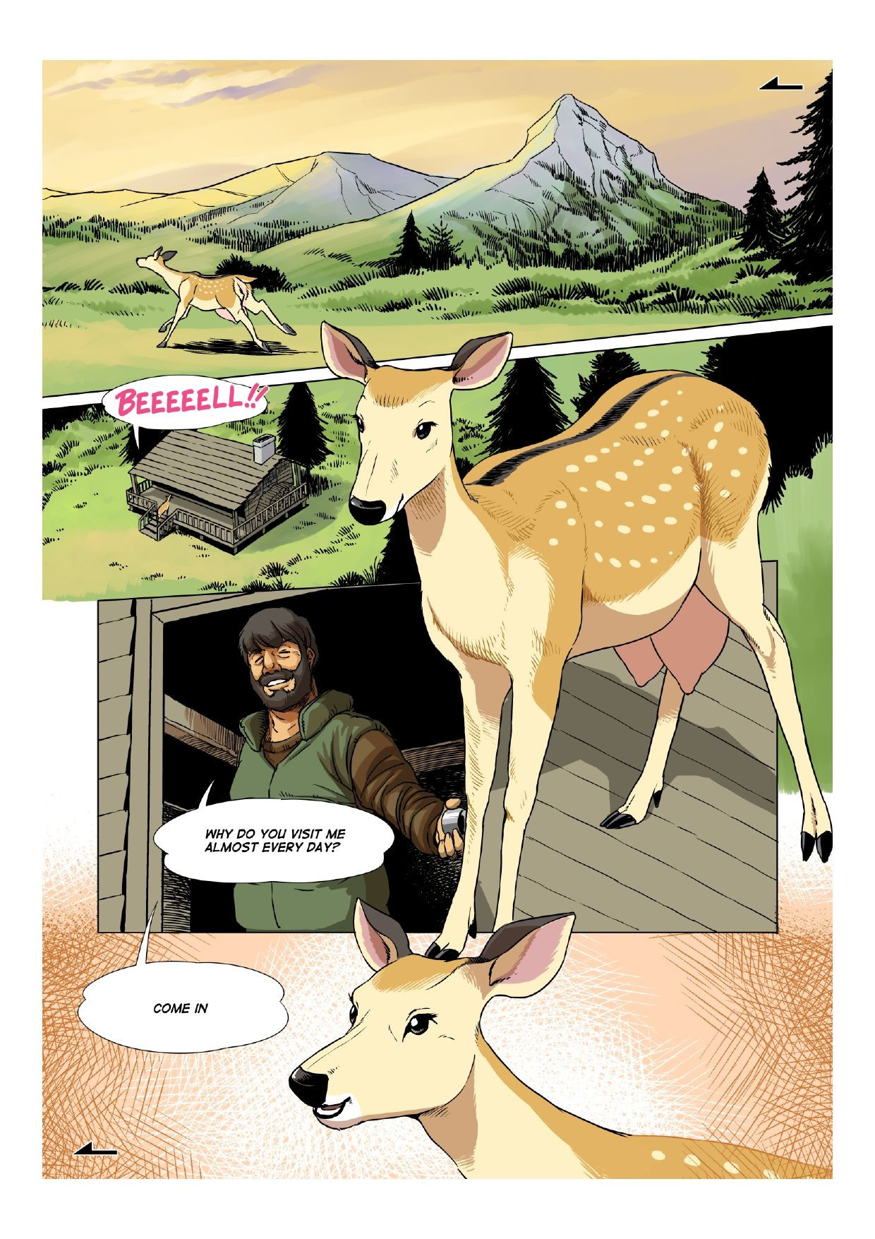 aoino broome, big crotchboobs, breasts, cervid, cloven hooves, comic, crotchboobs, deer, english, english text, female, female feral, feral, human on feral, imminent bestiality, imminent sex, male, male human/female feral, male on feral, udders, zoophilia