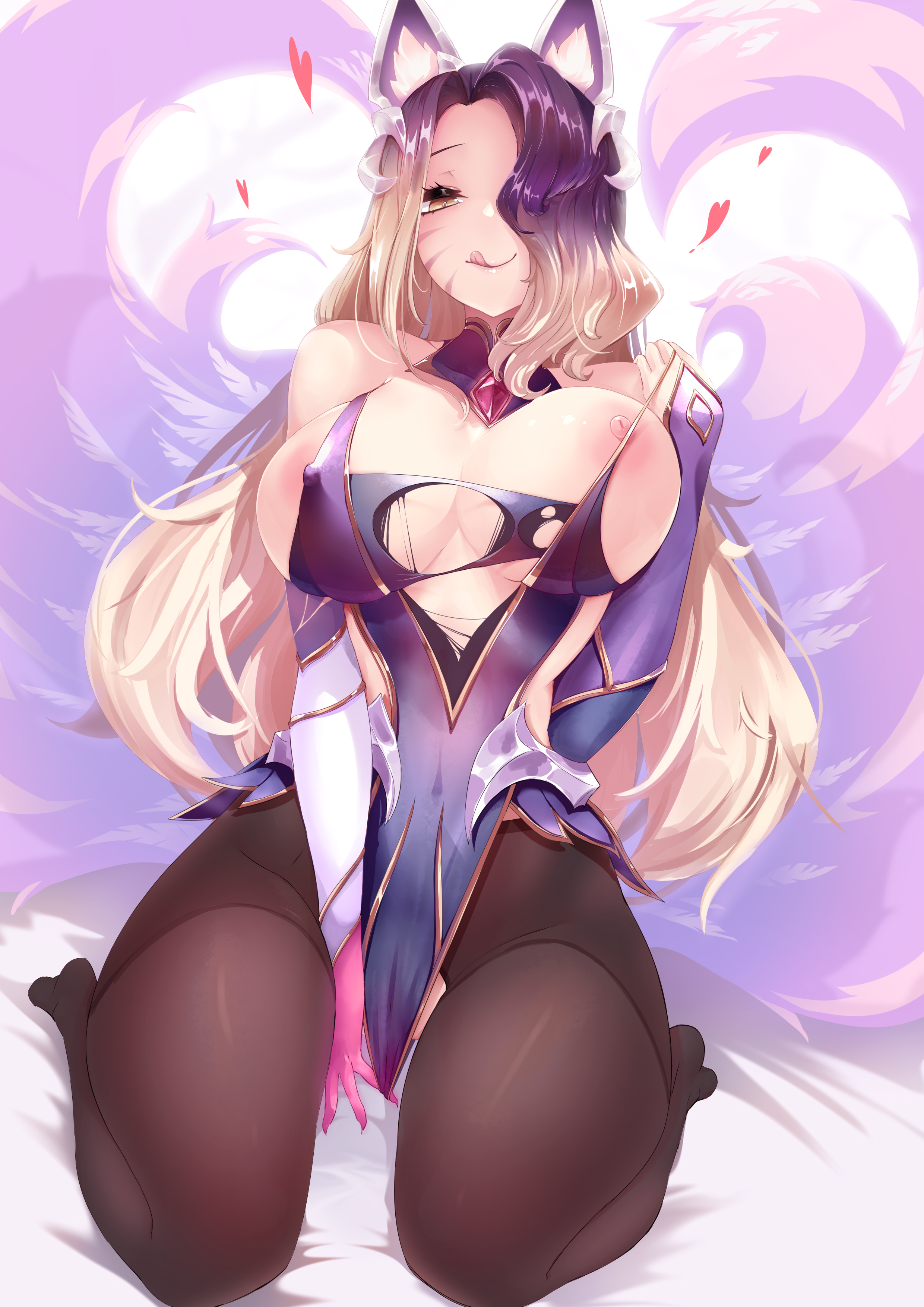 ahri, animal ear fluff, animal ears, animal girl, areolae, big breasts, black hair, blonde hair, blush, blushing at viewer, breasts, busty, child bearing hips, cleavage, clothing, coven ahri, curvaceous, curves, curvy, curvy body, curvy female, curvy figure, curvy hips, darklux, eclipse series, edit, eyelashes, eyeliner, eyeshadow, facial markings, female, first person view, fluffy, fluffy ears, fluffy tail, fluffy tails, fox, fox ears, fox girl, fox tail, furry tail, hair over one eye, hips, hourglass figure, huge breasts, humanoid, inner ear fluff, kemonomimi, kitsune, large breasts, league of legends, licking, licking lips, light skin, light-skinned female, lips, lipstick, long hair, male, male pov, multi tail, multicolored hair, nine tailed fox, nipples, pale skin, pale-skinned female, pink areola, pink nipples, riot games, seduction, seductive, seductive eyes, seductive look, seductive smile, smile, smiling, smiling at viewer, tail, teal eyes, tease, teasing, teasing viewer, thick thighs, thighs, tongue, uncensored, variant, vastaya, video games, voluptuous, wide hips