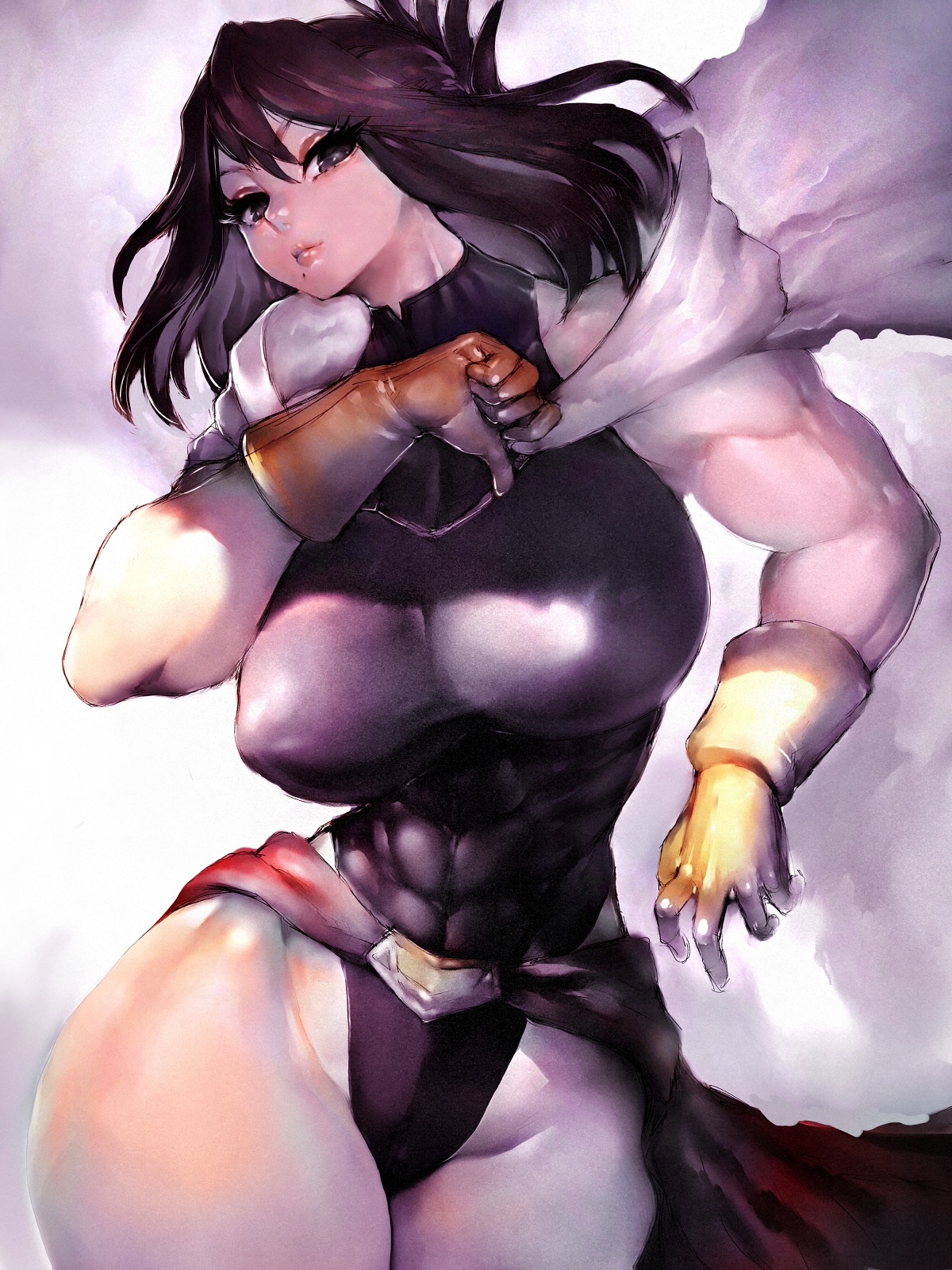 1girls, 2023, abs, athletic, athletic female, beauty mark, big breasts, black hair, breasts, cape, curvaceous, curvy, curvy figure, female, female focus, female human, female only, fit, fit female, fumio (rsqkr), hero outfit (mha), high resolution, hips, hourglass figure, huge breasts, human, large breasts, long hair, medium hair, muscular, muscular arms, muscular female, my hero academia, nana shimura, slim waist, solo, solo female, solo focus, superhero costume, superheroine, thick thighs, thighs, voluptuous, voluptuous female, wide hips