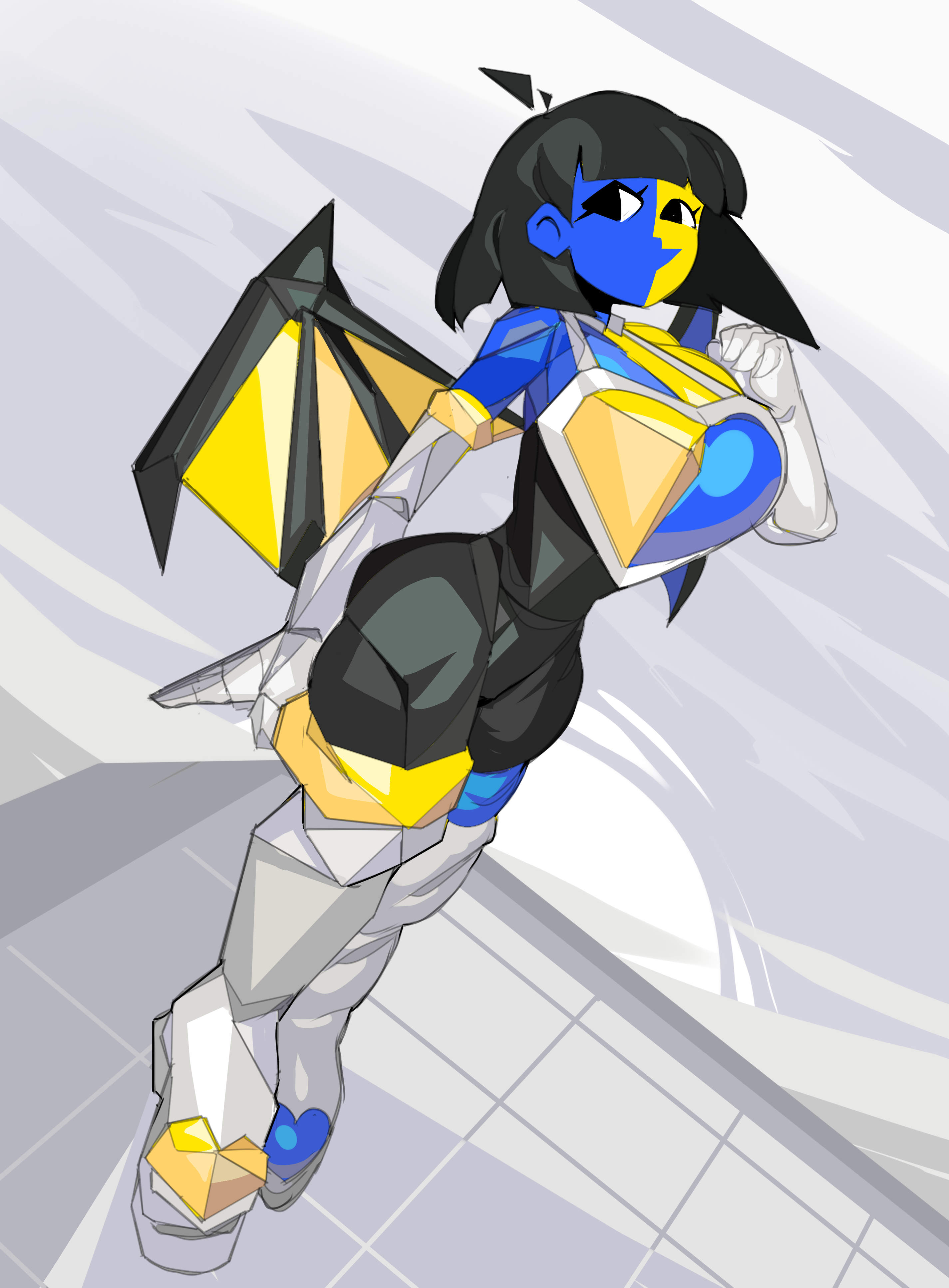 1girls, big breasts, breasts, captain kirb, captain kirb (sfw), cleavage, clothed, clothing, ena, ena (series), female, female only, gloves, joel g, large breasts, looking at viewer, rouge the bat (cosplay), sega, short hair, smile, solo, solo female, sonic (series), sonic the hedgehog (series), standing, wide hips