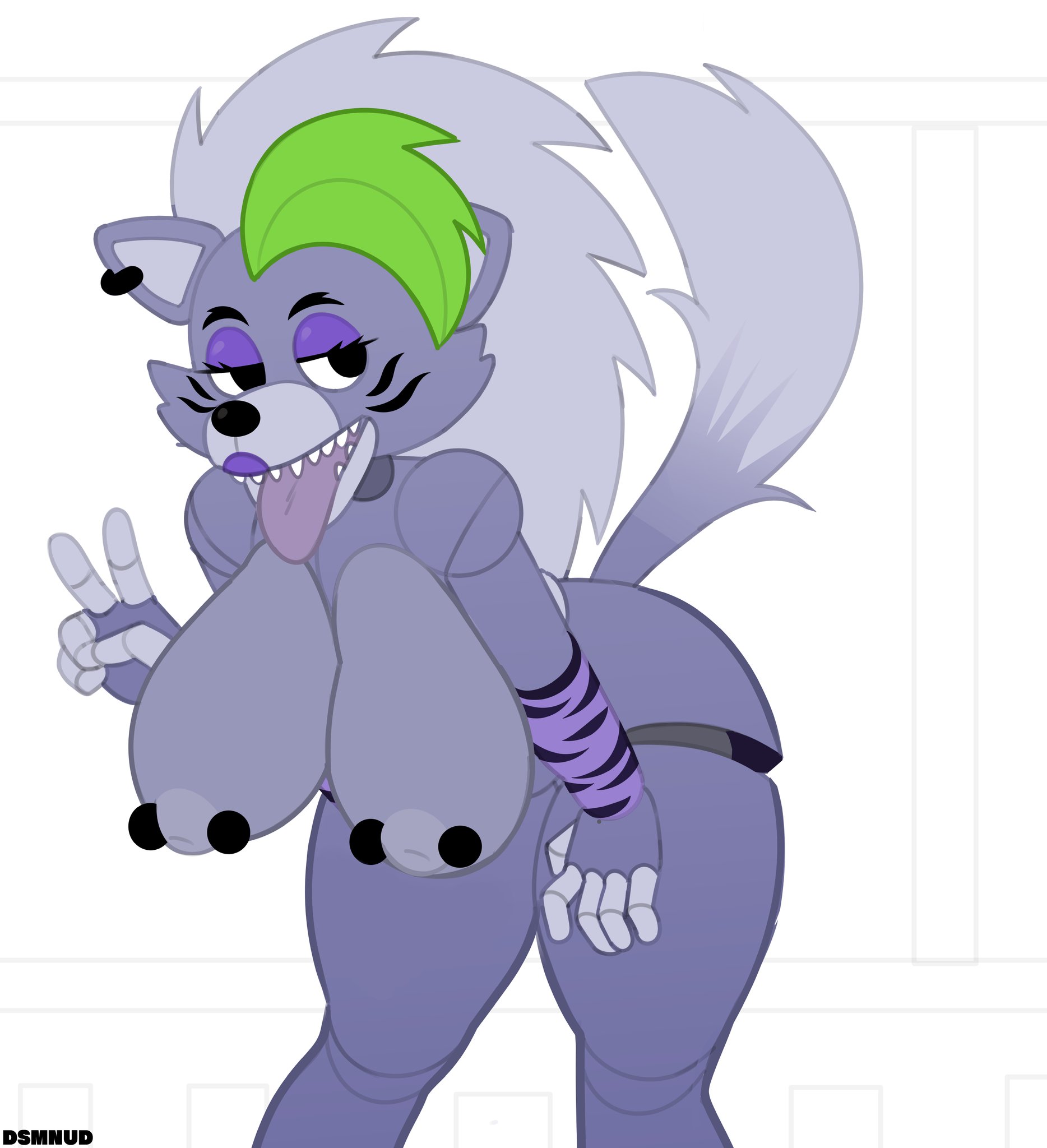 animatronic, big breasts, breasts, dsmnup, female, five nights at freddy's, five nights at freddy's: security breach, furry, pierced nipples, roxanne wolf (fnaf), solo