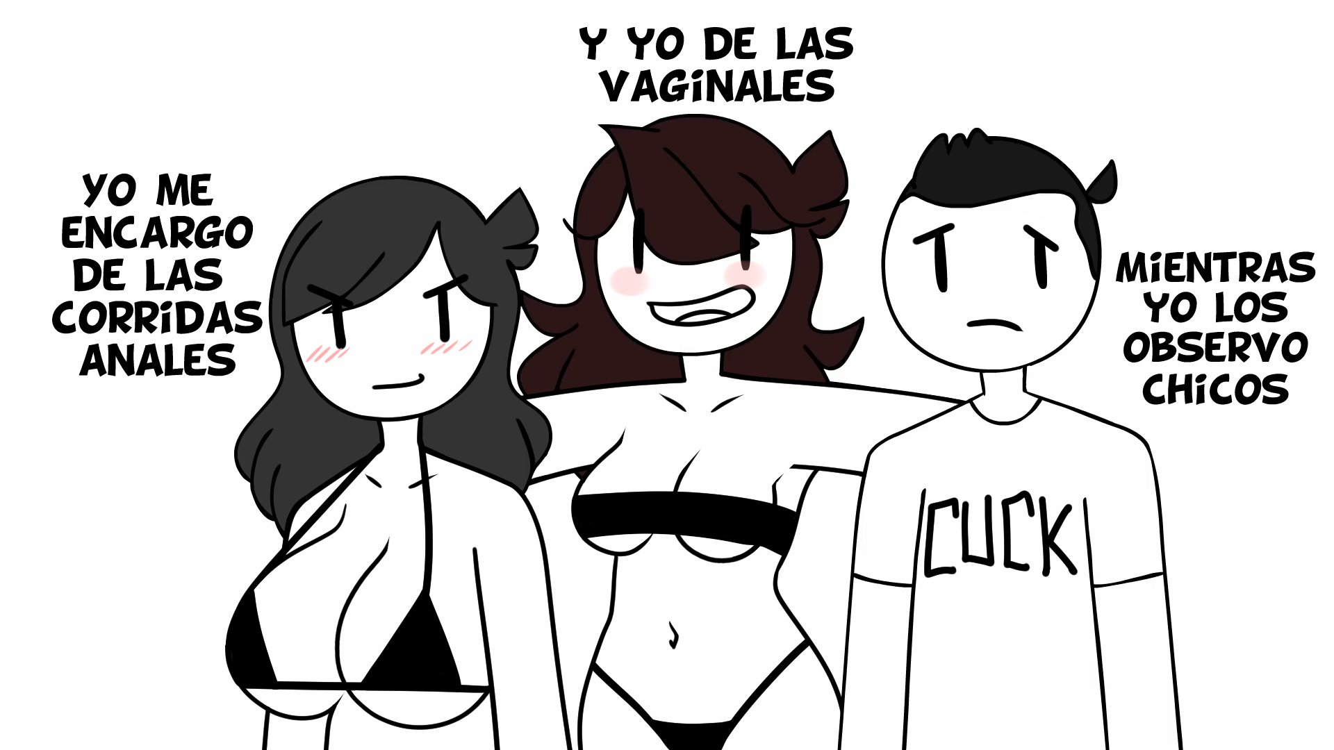1boy, 2girls, breast size difference, breasts, cheating, cuck, cuckold, edit, edited, english text, female, group, imminent anal, imminent sex, imminent vaginal, jaiden, jaiden animations, jaidenanimations, jaidens dad, jaidens mom, long hair, male, mob face, netorare, ntr, pussy, screen capture, screencap, screenshot, screenshot edit, spanish, spanish text, steca, stupid, text, thelazyart
