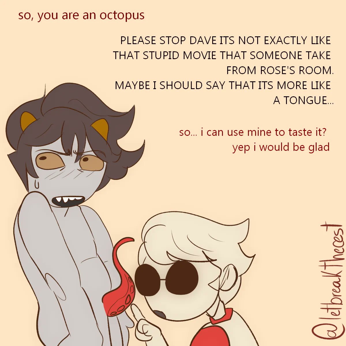 2boys dave_strider gay glasses homestuck karkat_vantas ms_paint_adventures non-human octopus_tentacle tagme tentabulge tentacle_penis troll unusual_penis