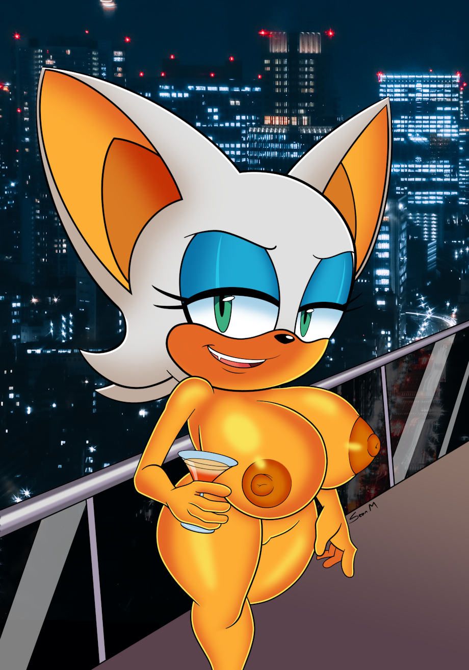 anthro bat breasts female female_only hi_res huge_breasts looking_at_viewer mobian_monster new_year nipples nude open_mouth pussy rouge_the_bat sega smile sonic_(series) sonic_the_hedgehog_(series) wine