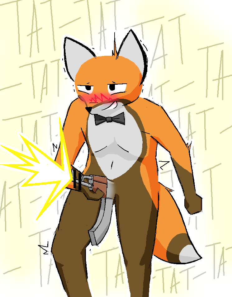 2023 ak-47 anthro assault_rifle belly blush bow_tie brown_body brown_fur canid canine censor_bar censored censored_genitalia censored_penis dale_(daleport996) daleport996 dipstick_tail ejaculation elbow_tuft fox fur genitals gloves_(marking) gradient_background gun gunshot handwritten_text holding_object holding_penis holding_weapon ineffective_censorship looking_pleasured male mammal markings masturbation mostly_nude onomatopoeia orange_body orange_fur penis ranged_weapon red_fox rifle shaded shaking simple_background simple_shading solo sound_effects tail tail_markings tail_tuft text trembling tuft unusual_anatomy unusual_genitalia unusual_penis weapon white_belly white_body white_fur