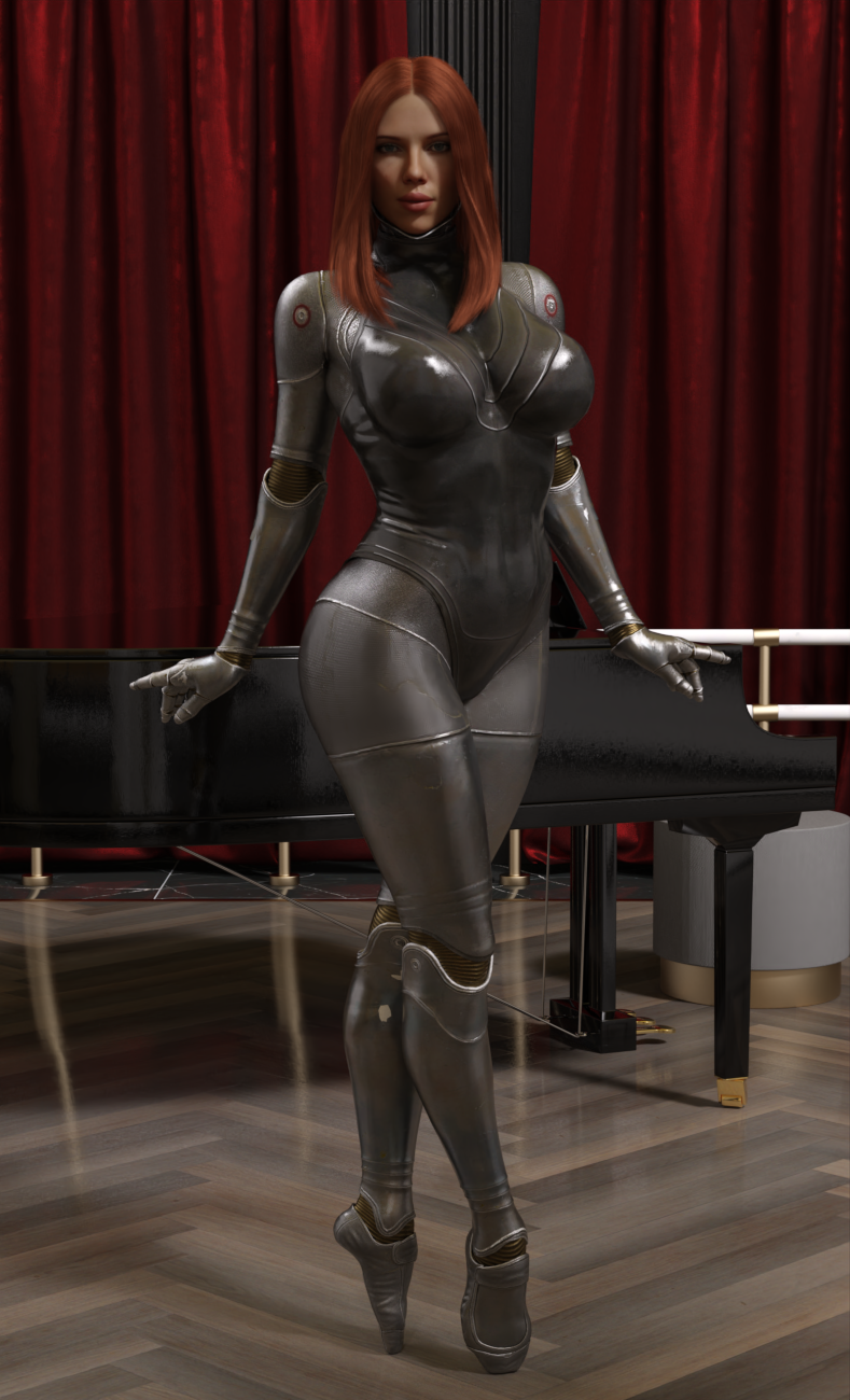 1girls 3d 3d_(artwork) atomic_heart avengers ballerina ballet big_ass big_breasts big_butt black_widow_(marvel) celebrity daz3d daz_studio female female_only marvel marvel_comics natasha_romanoff pin3d pixiv red_hair right_(atomic_heart) robot scarlett_johansson solo tagme the_twins_(atomic_heart) the_twins_(atomic_heart)_(cosplay)