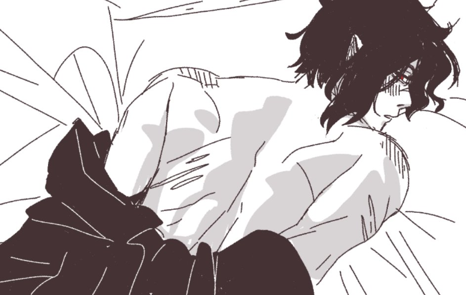 1boy, back muscles, back view, black hair, emo, male, muscles, pringle, scars, sebastian (stardew valley), solo male, stardew valley, vampire