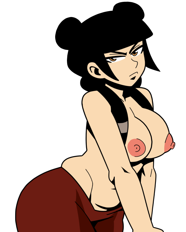 avatar_the_last_airbender clothing drew goth goth_girl large_breasts looking_at_viewer mai_(avatar) topless